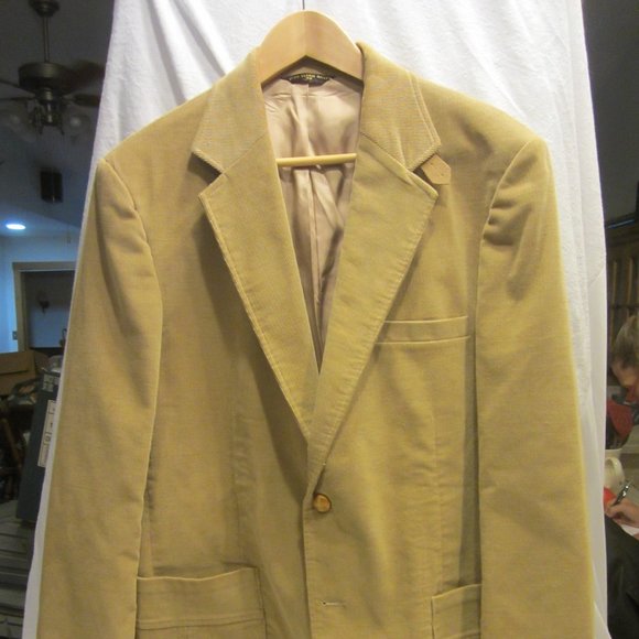 RETRO 70'S HAGAR CORDUROY BLAZER, TAN, SIZE 42 - Picture 1 of 13